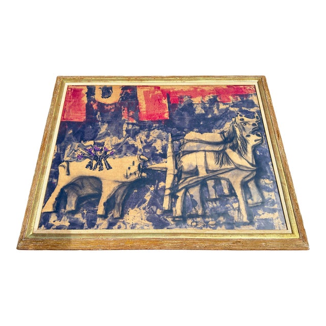 Early 20th Century Monumental Morris Broderson Abstract Gouache Painting For Sale