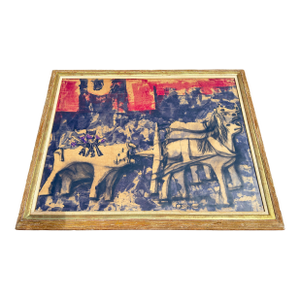 Early 20th Century Monumental Morris Broderson Abstract Gouache Painting