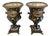 Antique French Porcelain and Brass Mounted Jardinière Urns, 1880, Set of 2 For Sale
