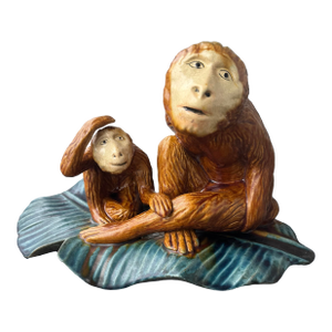 English Majolica Ceramic Monkeys