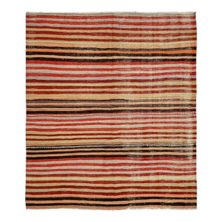 Mid 20th Century Decorative Turkish Vintage Striped Kilim For Sale