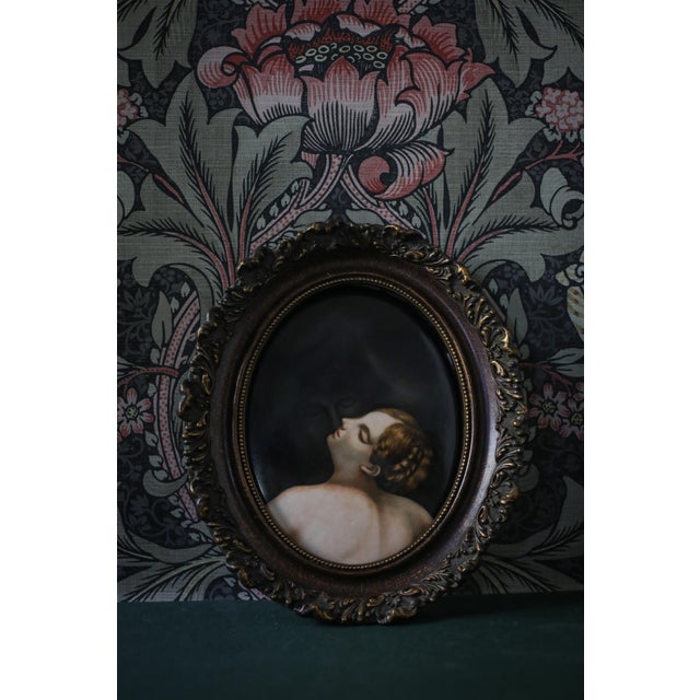 Antique Porcelain Plaque, c.1880, Hand-Painted “Jupiter and Io” After Correggio For Sale - Image 4 of 9