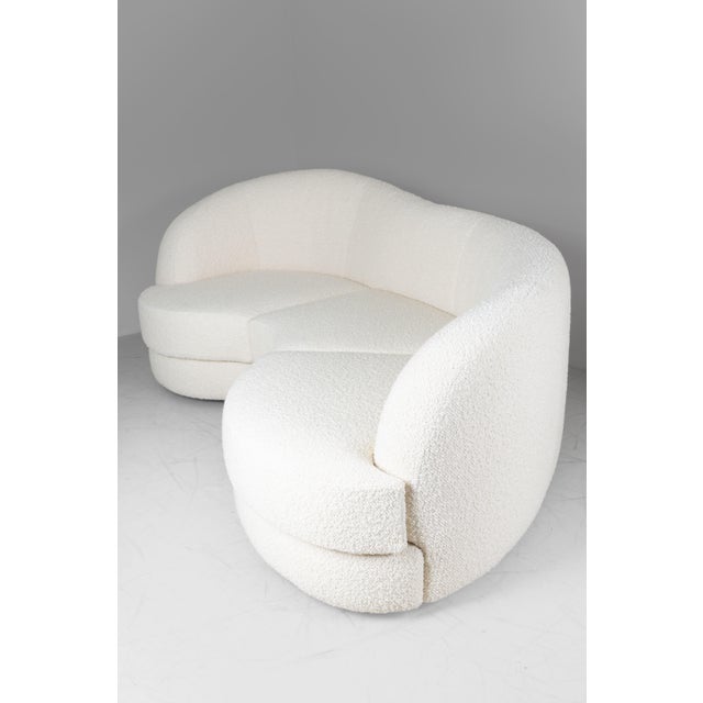 White Bean Buckle Sofa, 1960s For Sale - Image 6 of 13