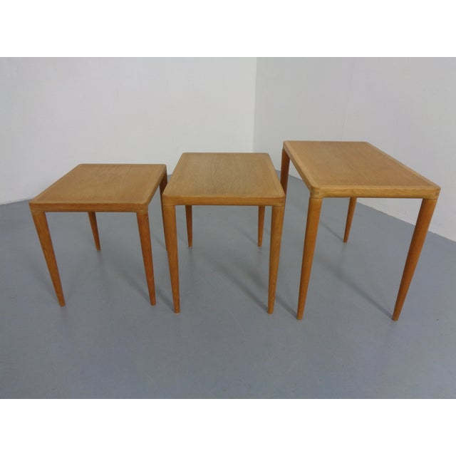 Mid-Century Modern Danish Oak Nesting Tables by H.W. Klein for Bramin, 1960s, Set of 3 For Sale - Image 3 of 18