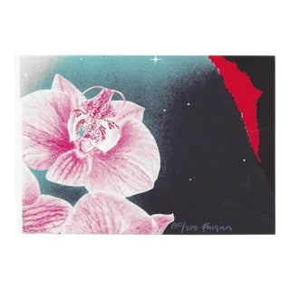 1982 Michael Jay Knigin Orchid Lithograph For Sale