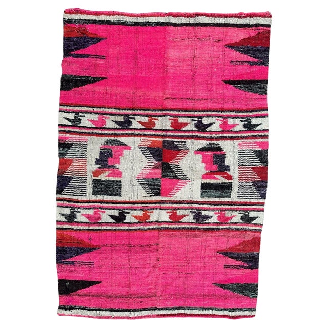 Mid-Century South American Woven Tapestry Rug, 1950s For Sale