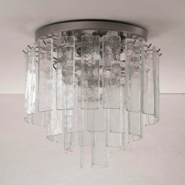 Silver Vintage Handmade Ceiling Light in Murano Glass, Italy, 1980s For Sale - Image 8 of 12