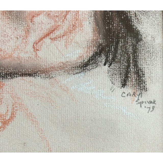 Original Pastel & Charcoal Portrait of a Girl in Gold Frame For Sale - Image 4 of 5