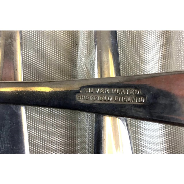 Vintage Sheffield England Silver Plated Cocktail Forks - Set of 6 For Sale In Portland, ME - Image 6 of 10