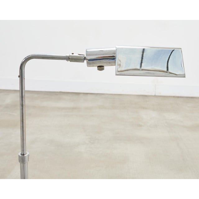 Mid 20th Century Koch & Lowy Omi Chromed Steel Adjustable Pharmacy Floor Lamp For Sale - Image 15 of 18