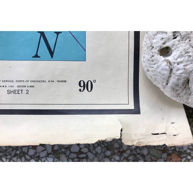 Blue Mid 20th Century Army Map Service World Map - Europe, Asia, North Africa, Soviet Union - 1101 Series - Large Wall Decor 55" X 40" For Sale - Image 8 of 9