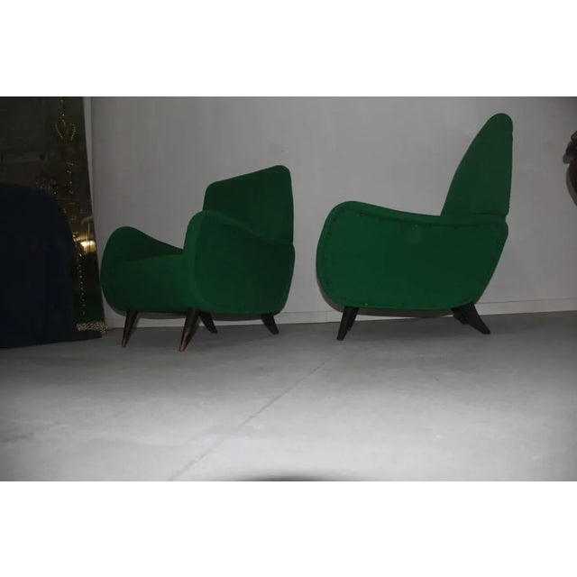 Set of Mid-Century Italian Green Armchairs, 1950s For Sale - Image 6 of 11