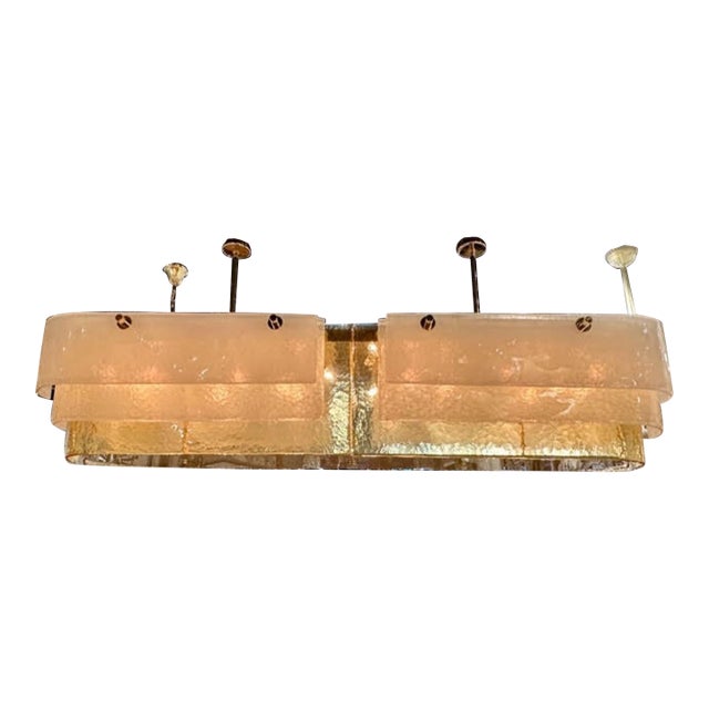 Custom Large Murano Glass Oval Island Chandelier For Sale