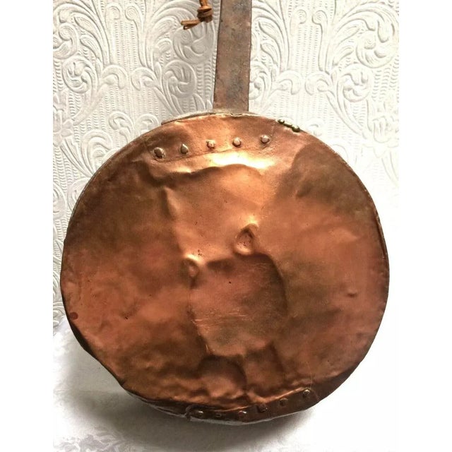 Mid 19th Century Antique Primitive Huge Repaired Copper & Iron Handmade Hearth Pan For Sale - Image 10 of 11