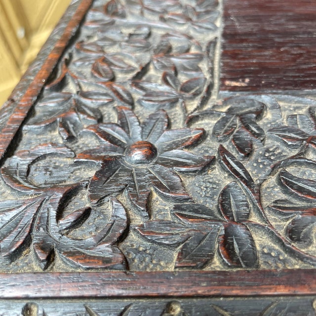 Brown 19th Century Intricately Carved Anglo-Indian Side Chair For Sale - Image 8 of 11