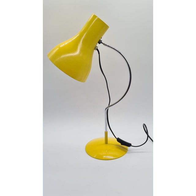 Desk Lamp in Yellow Metal and Chrome by J. Hůrka, Czechoslovakia, 1970s For Sale - Image 4 of 11