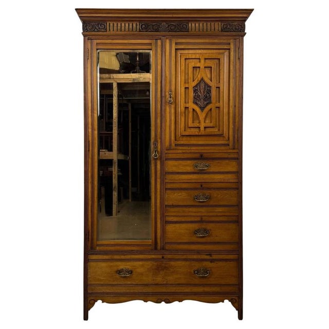 19th Century Ash Compact Wardrobe For Sale - Image 12 of 12