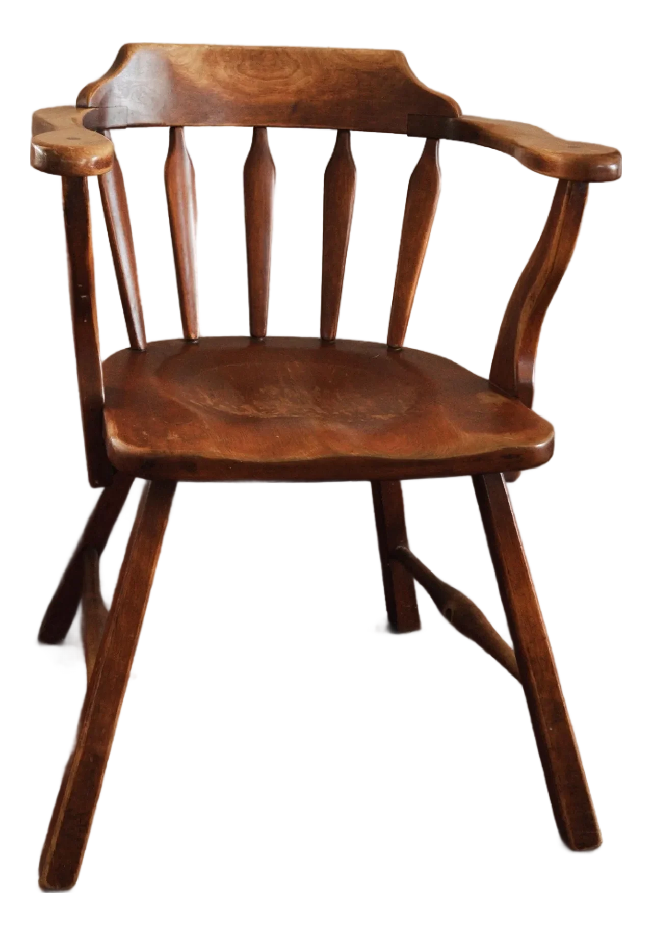 1960s Vintage Jb Van Sciver Co. Wood Captain's Chair | Chairish