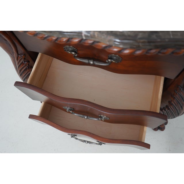 1980s Pair of Marble Top Nightstands For Sale - Image 5 of 18