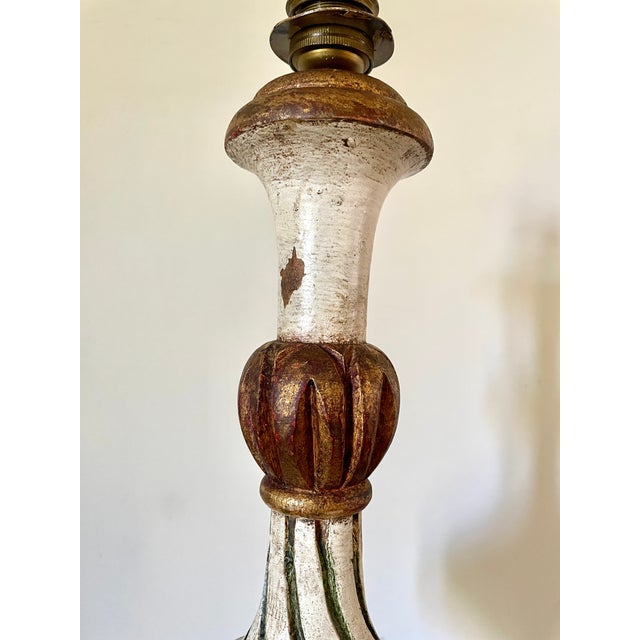 Vintage Spanish Wooden Lamp, 1960 For Sale - Image 9 of 10