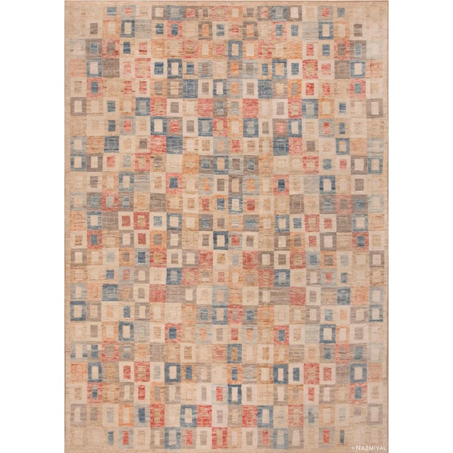 Gorgeous Colorful Geometric Modern Central Asian Area Rug, Country of Origin: Central Asia, Circa date: Modern Rugs