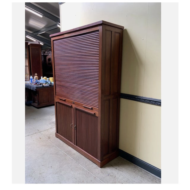 Art Nouveau Roller Shutter Archive Cabinet, 1910 For Sale - Image 3 of 11