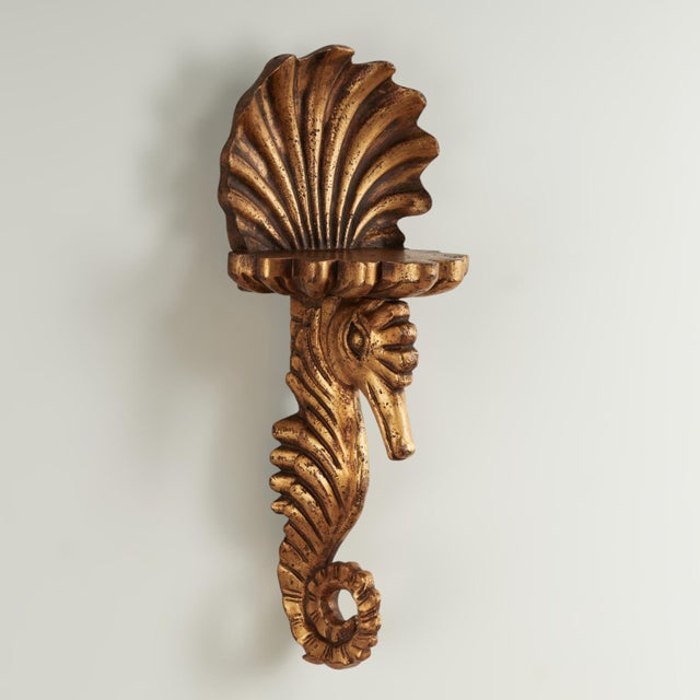 Group of Four Antique Italian Seashell and Seahorse Wall Brackets For Sale - Image 4 of 18