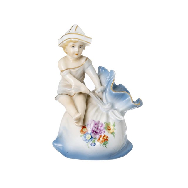 Blue Figurine in Porcelain For Sale - Image 8 of 8