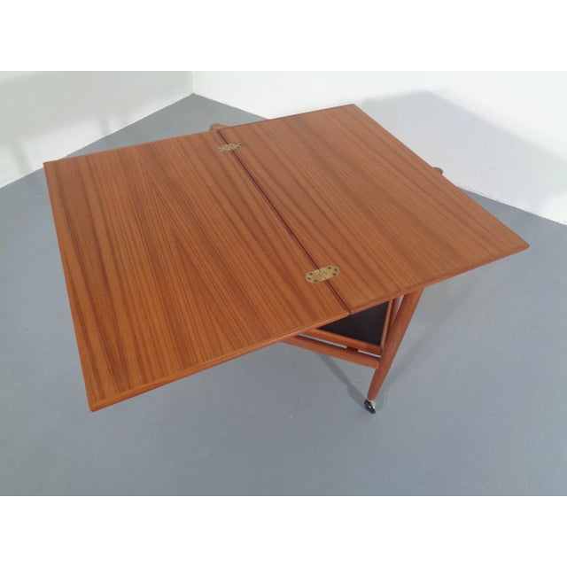 Grete Jalk Teak Flip-Flop Expandable Cart with Removable Tray by Grete Jalk, 1960s For Sale - Image 4 of 17