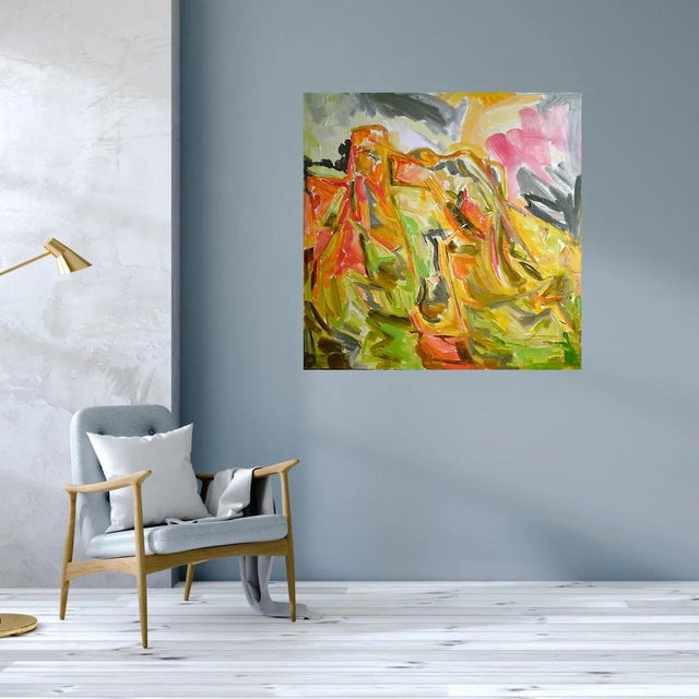 "Desert Dusk" by Trixie Pitts Abstract Landscape Oil Painting For Sale - Image 10 of 12