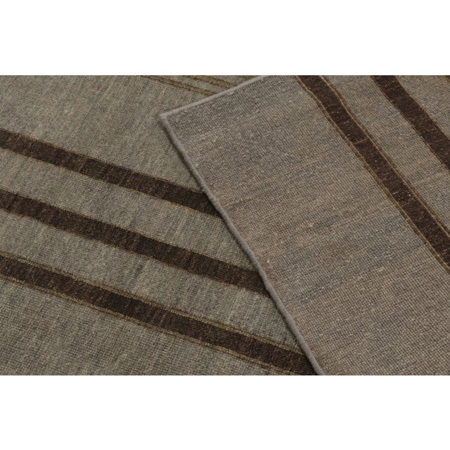 Taupe Contemporary Art Deco Style Geometric Wool Rug by Rug & Kilim, India For Sale - Image 8 of 10