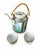 White Mid 20th Century Chinese Rose Medallion Porcelain Teapot With Wrapped Cane Handle & Two Cups — 3-Piece Set For Sale - Image 8 of 11