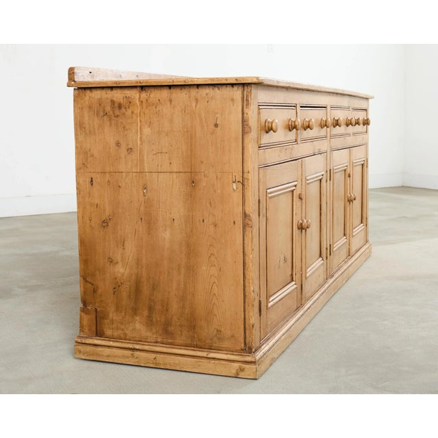 Tan 19th Century Country French Provincial Pine Sideboard 7 Ft For Sale - Image 8 of 18