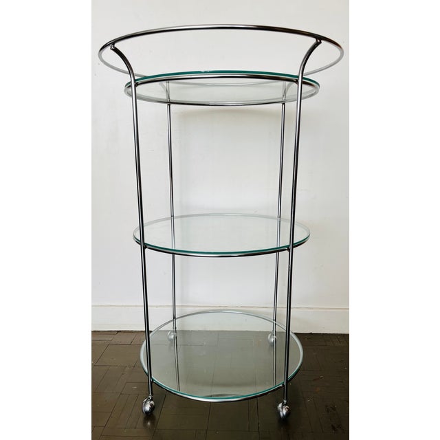 Chrome Vintage Mid Century Bar Cart 3 Tired Chrome For Sale - Image 8 of 10