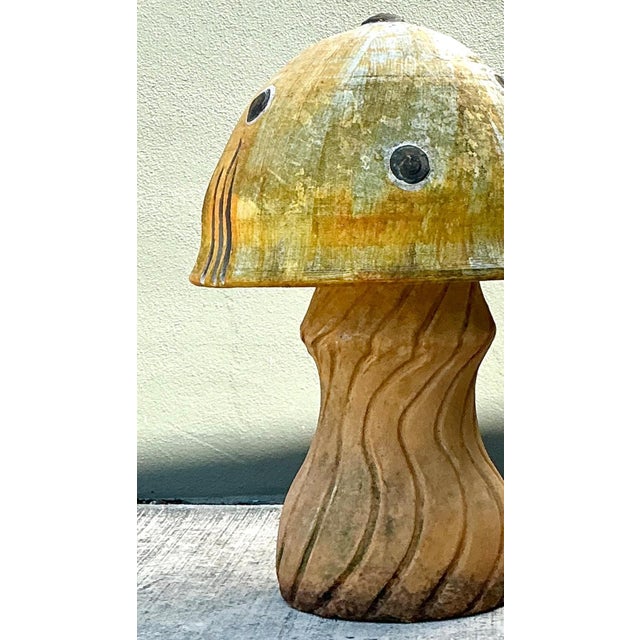 Vintage Distressed Garden Mushroom Statue For Sale - Image 12 of 15