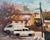 White Vans and Russet Leaves, Knife Painting, Oil on Canvas, Godfrey Afebuame (2026) For Sale