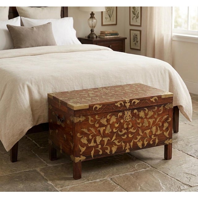 Antique Anglo-Indian Padauk Chest, 1860 For Sale - Image 4 of 17