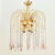 Stunning Murano glass waterfall chandelier with pink and transparent teardrop Murano glasses (Italy, 1970s). Brass...