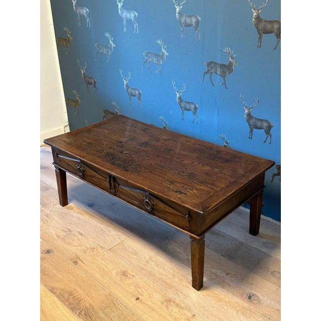 Brown Antique Oak Coffee Table For Sale - Image 8 of 8