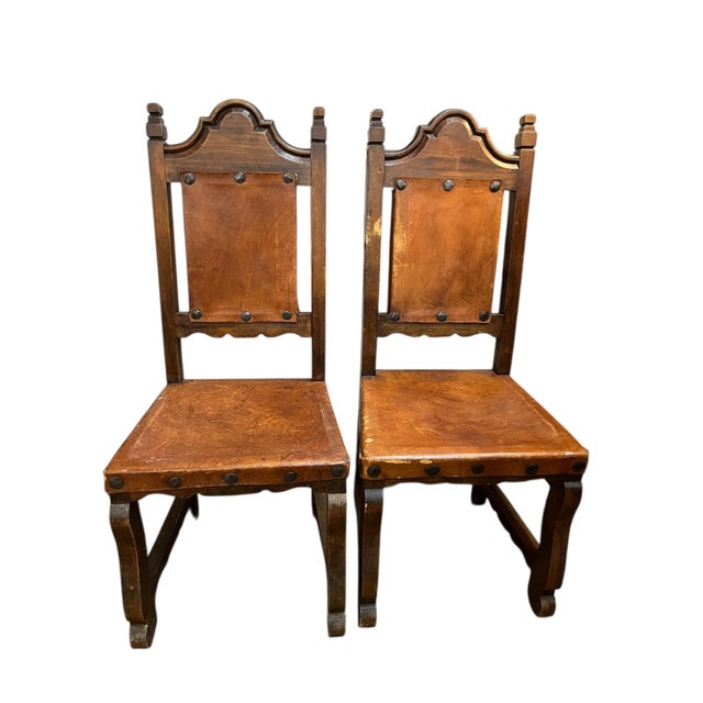 1980s 12 Spanish Colonial Style "Sillon De Frailero "Chairs For Sale - Image 9 of 13