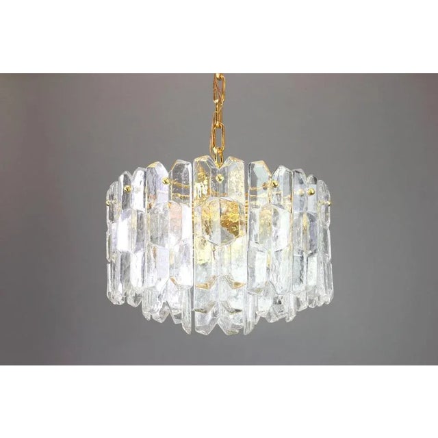 Metal Austrian Gilt Brass Crystal Glass Light Fixture Palazzo from Kalmar, 1970 For Sale - Image 7 of 8
