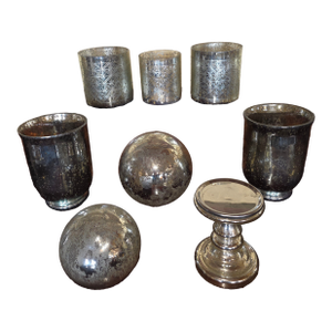 Collection of Vintage Mercury Glass Items