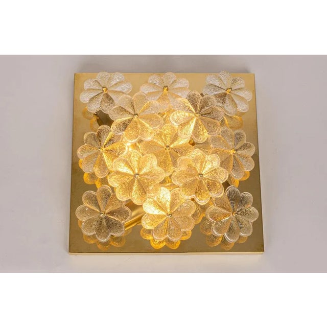 Petite Glass Flower Wall Light from E. Palme, Germany For Sale - Image 11 of 15