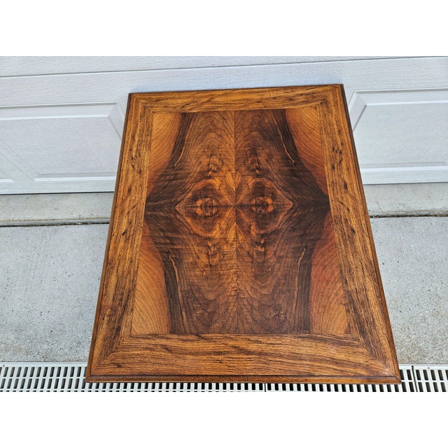 Traditional Henredon Walnut Banded Top Two Drawer Side Table For Sale - Image 3 of 11
