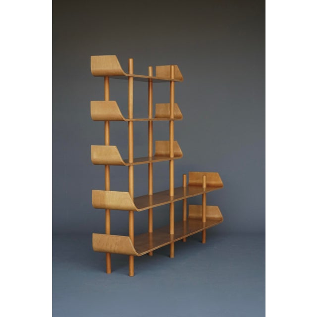1950s Large Shelving Unit in Birchwood by Willem Lutjens for Gouda Den Boer,1950s For Sale - Image 5 of 14