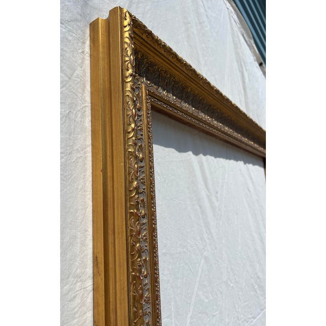 Gold Huge Ornate Wood Frame, Fits Art 40x60" For Sale - Image 8 of 16