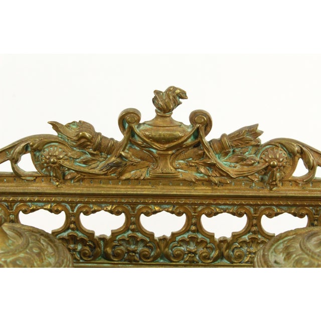 19th C. Neo-Classical Belle Epoque Ornate Bronze Double Inkwell, French For Sale - Image 10 of 18