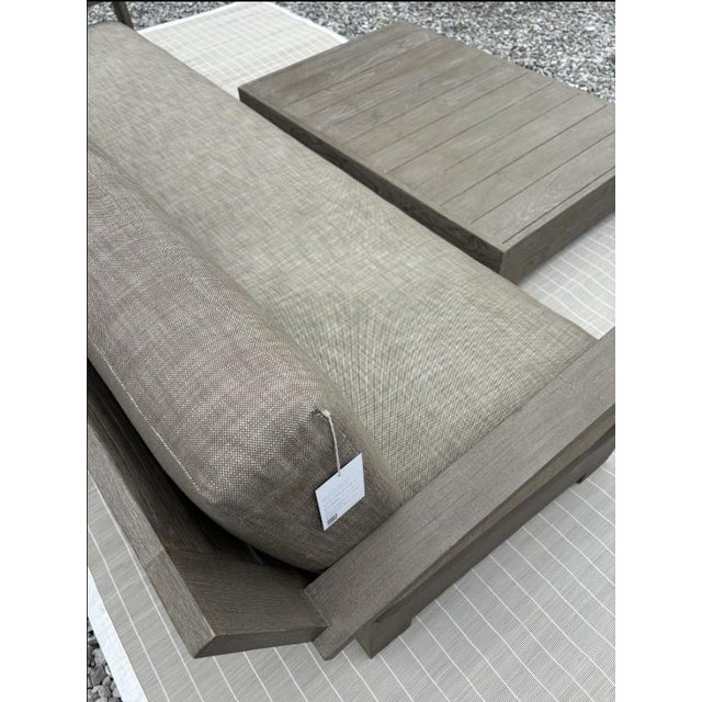 Brown Rh Belvedere Weathered Teak Sofa For Sale - Image 8 of 12