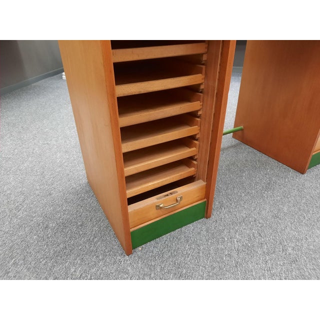 Vintage Childrens Desk with Roll-Up Doors, 1950s For Sale - Image 11 of 13