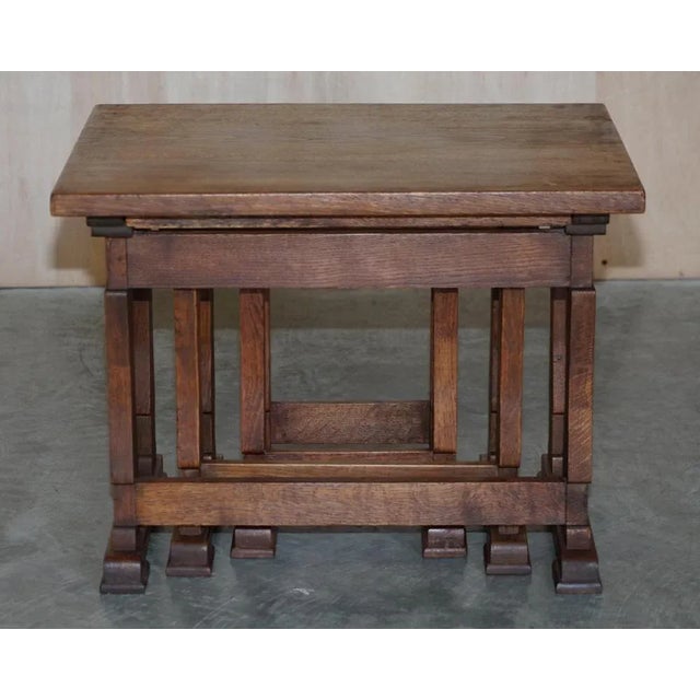 English Oak Nesting Occasional Tables, Set of 3 For Sale - Image 11 of 17